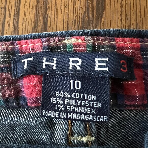 Thre3 Women's Denim Jeans Size 10 Boot Cut Mid Rise Stretch Four Pockets Navy - Picture 6 of 11